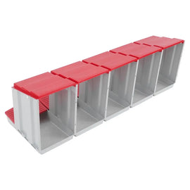 Pondoir automatique 5 cases vu de profil, cases vides