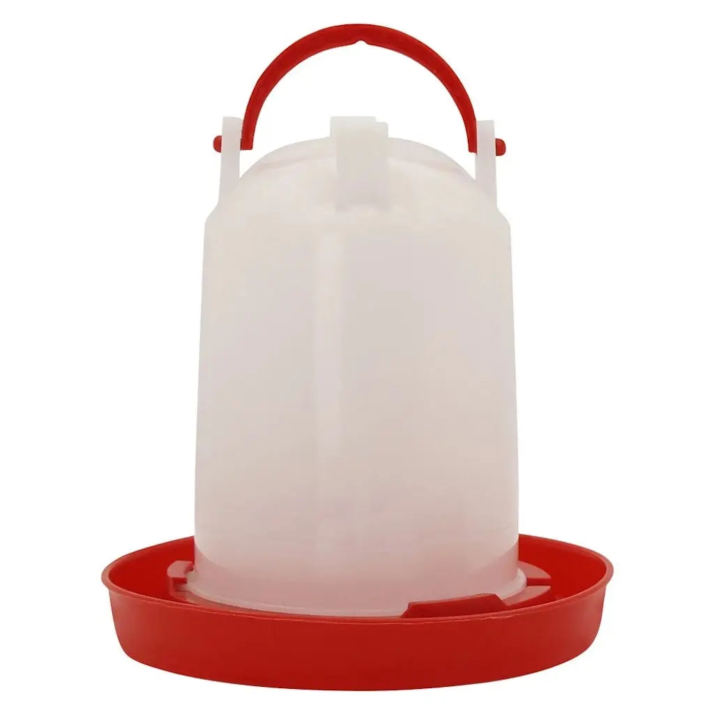 Abreuvoir siphoïde 1,5 litre pour poussins et volailles, poignée et base rouge