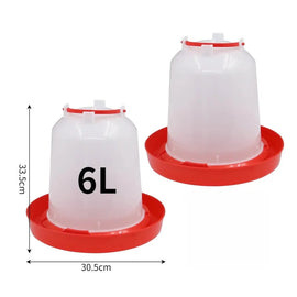 L'abreuvoir coté, 33,5 cm de haut pour 30,5 cm de diamètre au sol, capacité 6 litres