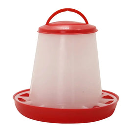 Mangeoire 1,5 kg pour poussins et volailles, couronne à ouvertures et base rouge