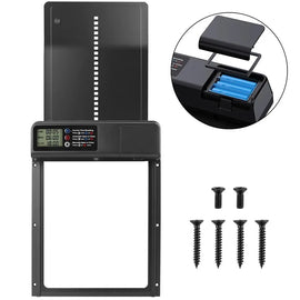 Compartiment à piles rechargeables de la porte coulissante et sa visserie