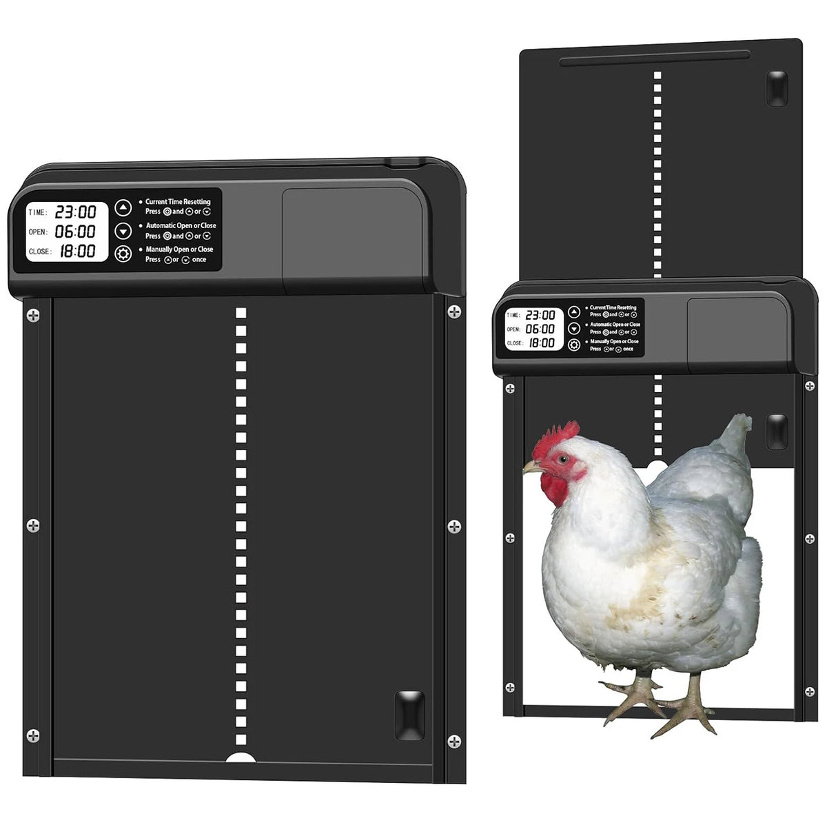 Les deux formats de la porte à écran étanche, modèle standard et modèle grande taille