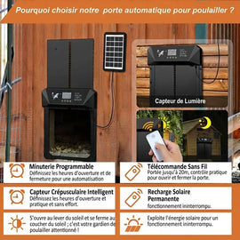Les quatre modes du système multi-mode : minuterie programmable, télécommande sans fil, capteur crépusculaire et recharge solaire permanente