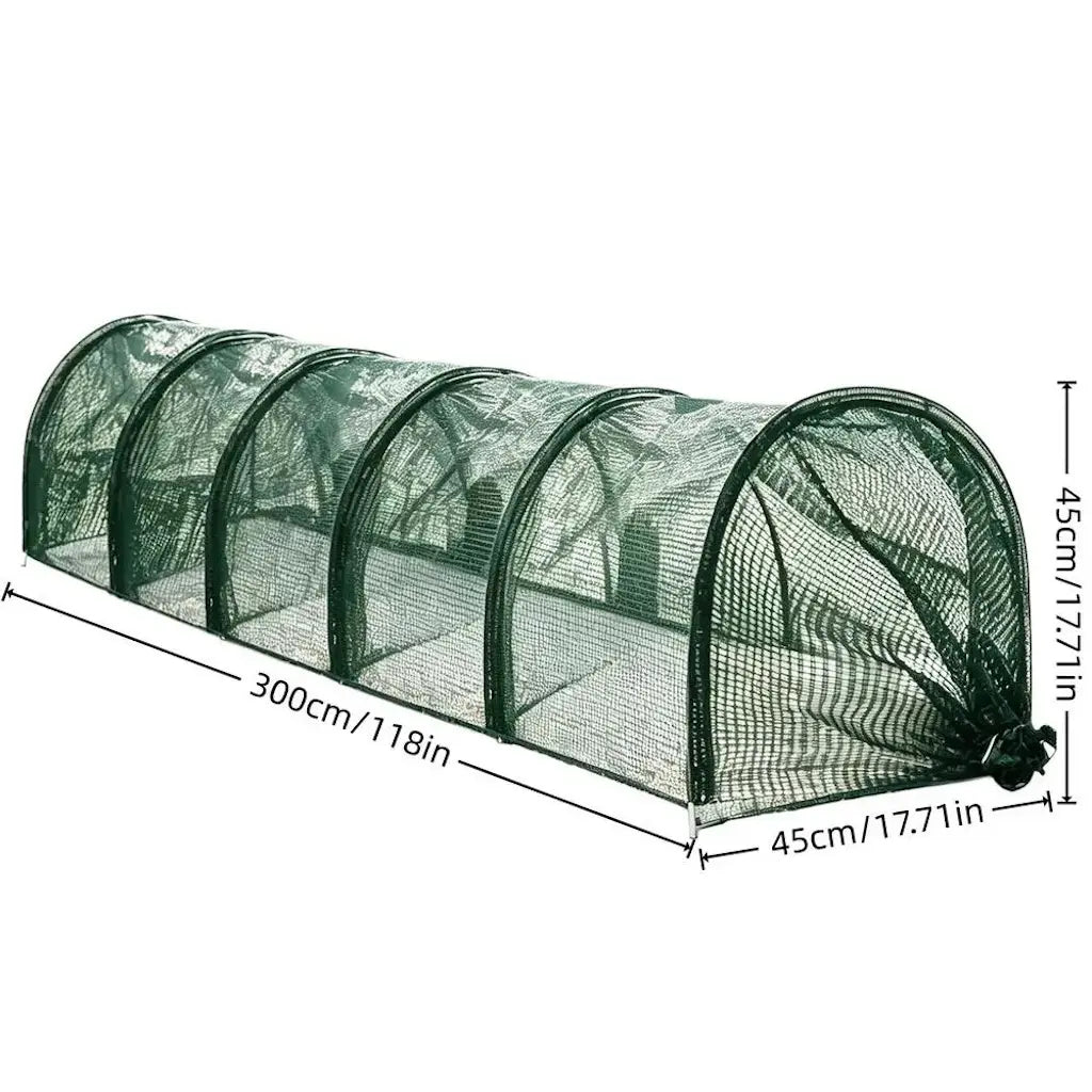 Plan coté du tunnel : 300 cm de long, 45 cm de large, 45 cm de haut
